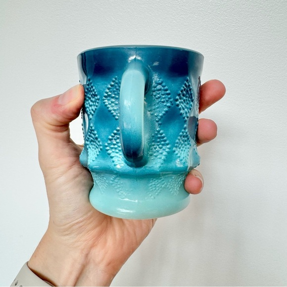 Like New Fire King Coffee Mug Cup Kimberly Blue Diamond Anchor Hocking - Picture 5 of 6